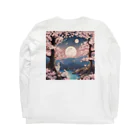 かるるんショップの桜とうさぎとお花見と ロングスリーブTシャツの裏面