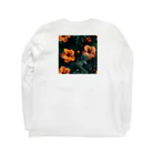 オンラインショップイエローリーフのオレンジ色のハイビスカスの花 Long Sleeve T-Shirt :back