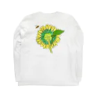 myosaiの裏ひまわりとミツバチ Long Sleeve T-Shirt :back
