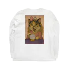 開運堂みけ猫☘️みーちゃん☘️💖恋愛成就☘️⤴️神社⛩️のピンク占い師みーちゃん Long Sleeve T-Shirt :back