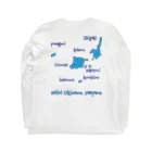 ハロー! オキナワの 八重山地図　水色　[Hello!Okinawa] Long Sleeve T-Shirt :back