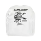 nidan-illustrationのhappy dog -happy flight- (black ink) ロングスリーブTシャツの裏面