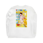 銭湯女子の銭湯ガール ロングTシャツ(バックプリント) Long Sleeve T-Shirt :back