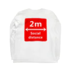 Hirahiraの  Social distance ロングスリーブTシャツの裏面