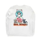 miku'ꜱGallery星猫の背面 ソーシャルディスタンス✨mikuと愛猫「2mはなれてにゃ SOCIAL DISTANCE」メッセージイラスト Long Sleeve T-Shirt :back