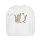 かわいいもののおみせ　いそぎんちゃくの表裏印刷　仲良し猫　キジ白&ポインテッド Long Sleeve T-Shirt :back