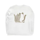 かわいいもののおみせ　いそぎんちゃくの表裏印刷　仲良し猫　鯖トラ&ポインテッド Long Sleeve T-Shirt :back