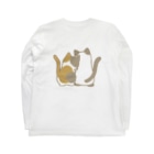 かわいいもののおみせ　いそぎんちゃくの表裏印刷　仲良し猫　三毛&ポインテッド Long Sleeve T-Shirt :back