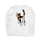 Riotoのねこけつω（三毛猫、背面） Long Sleeve T-Shirt :back