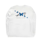 idumi-artの青い蝶　BUTTERFLY  EFFECT Long Sleeve T-Shirt :back