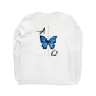 idumi-artの青い蝶　BUTTERFLY  EFFECT Long Sleeve T-Shirt :back