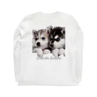 サバミケ、茶トラ、鍵しっぽ。の好奇心旺盛ハスキー犬 Long Sleeve T-Shirt :back