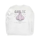 イラスト MONYAAT のバックプリント にんにく　GARLIC*B ロングスリーブTシャツの裏面