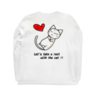 にゃーにゃー組@LINEスタンプ＊絵文字販売中！のSleeping cat！（茶） ロングスリーブTシャツの裏面