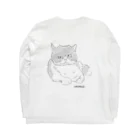amemugi（あめむぎ）の（背面）めちゃくちゃ強そうに見えるネコ。 ロングスリーブTシャツの裏面