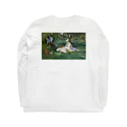 HermannStrasseのモネとグリーンイグアナ：バックプリント Long Sleeve T-Shirt :back