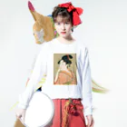 寿めでたや(ukiyoe)のUkiyoe　Utamaro Long Sleeve T-Shirt :model wear (front)