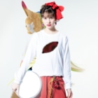 脂身通信Ｚの【両面プリント】のぼり旗♪焼きいも1911 Long Sleeve T-Shirt :model wear (front)