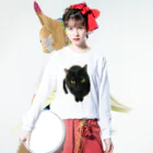 猫月♄志織♄の黒猫の零衣(れい)ちゃん Long Sleeve T-Shirt :model wear (front)