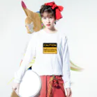 PISTACHIO FACTORYのCAUTION FRENCHIE Long Sleeve T-Shirt :model wear (front)
