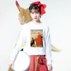 えとーの趣味商品店のアレクサンドル・スタンラン「猫と少女の組み合わせ」 ロングスリーブTシャツの着用イメージ(表面)