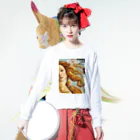 MUGEN ARTのヴィーナスの誕生 ボッティチェッリ 世界の名画 Long Sleeve T-Shirt :model wear (front)