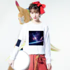 ChromastrAlのStellar Burst ー Dive into the Cosmos like Never Before! Long Sleeve T-Shirt :model wear (front)