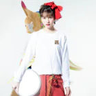 ichyanのパンダくんたちとカプチーノ ロングスリーブTシャツの着用イメージ(表面)