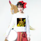 moon_takuanの神功皇后とロック「Empress Jingu and Rock」 ロングスリーブTシャツの着用イメージ(表面)