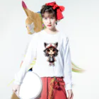 RANRAN2432MPJの猫派アイドル【にゃ美ちゃん】 ロングスリーブTシャツの着用イメージ(表面)