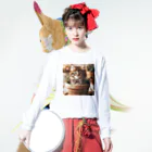yuo1040yamato Soraの初めて作りました 猫さん Long Sleeve T-Shirt :model wear (front)