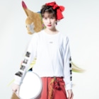 - NNSS -の猫-NNSS-2019"emokuro" Long Sleeve T-Shirt :model wear (front)