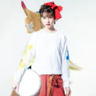Takayuki Kudoのki to ao_犬&木 Long Sleeve T-Shirt :model wear (front)
