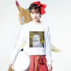 kinako-japanのしーちゃんとたんぽぽ ロングスリーブTシャツの着用イメージ(表面)