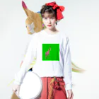 searchase(sachiyo.s)のanimal-blooming キリン Long Sleeve T-Shirt :model wear (front)