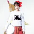 3Nyan's Mom 〜猫グッズ屋さん〜のおひるねだから(￣b￣)ｼｰｯ! ロングスリーブTシャツの着用イメージ(表面)