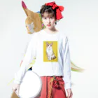 kinako-japanのアメショのボワちゃん ロングスリーブTシャツの着用イメージ(表面)