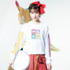 🌈キクチンのおみせやさん🌈のぎょーざわくん&フレンズ ロングスリーブTシャツの着用イメージ(表面)