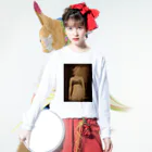 mi-sunのセピアカラーの人 ロングスリーブTシャツの着用イメージ(表面)