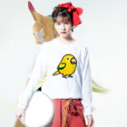 Cody the LovebirdのChubby Bird ニョオウインコ ロングスリーブTシャツの着用イメージ(表面)