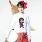 🤍一ノ瀬 彩 🐇⸒⸒ suzuri支店🤍のちびキャラ/SCHOOLTYPE:紫【一ノ瀬彩】 Long Sleeve T-Shirt :model wear (front)