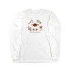 Nari's Farm(ナリズファーム)ひつじと桃のちびもこさんと四季 Long Sleeve T-Shirt