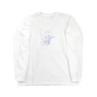 5歳児のお店屋さん　深海と猫といきもの全部のHumpback　whale　ザトウクジラ　英語　 ロングスリーブTシャツ