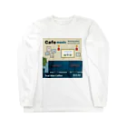 Teal Blue CoffeeのCafe music - Relaxing place - ロングスリーブTシャツ