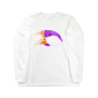 一般の紫×オレンジ文鳥 Long Sleeve T-Shirt