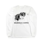 ユニークなワンちゃんデザインのお店のボーダーコリー モノクロデザイン Long Sleeve T-Shirt