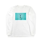 souffleのFlower×水色 Long Sleeve T-Shirt