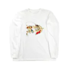 猫の浮世絵・草紙の猫と遊ぶ神功皇后と恵比寿天 Long Sleeve T-Shirt