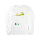 LittleLoroのCotolyrica ラブバード コザクラインコちゃんずB柄 ロングスリーブTシャツ