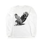 WILDBIRD GOODS SHOPのカンムリワシ・モノクロ Long Sleeve T-Shirt